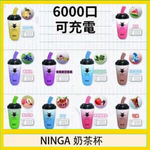 NINGA奶茶杯可充电一次性電子煙6000口